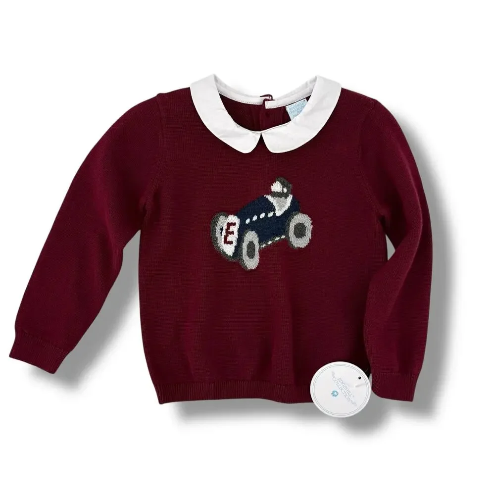 Edgehill Collection Sweater Knit Stock Car Outfit Baby Boy Size 12 Mo Red